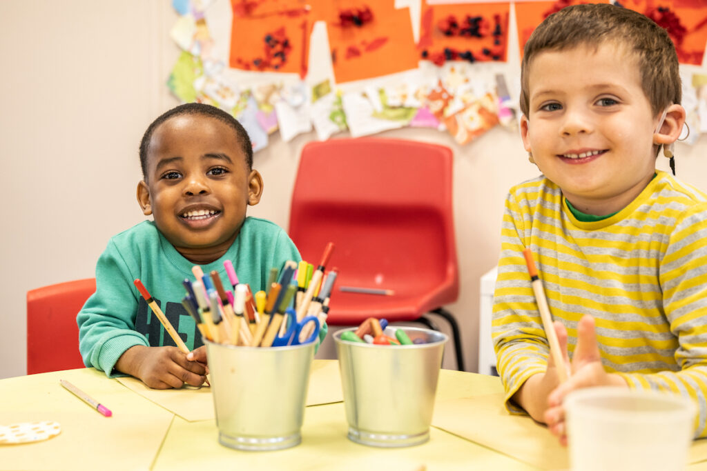 nursery children colouring in