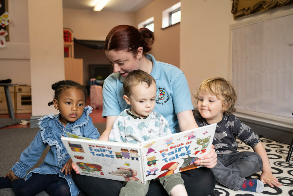 Reading to nursery children